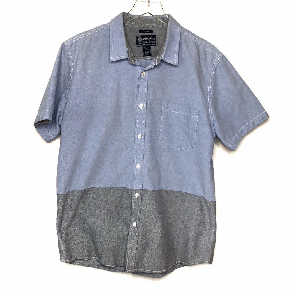 American Rag Short Sleeve Shirt Blue Size XL